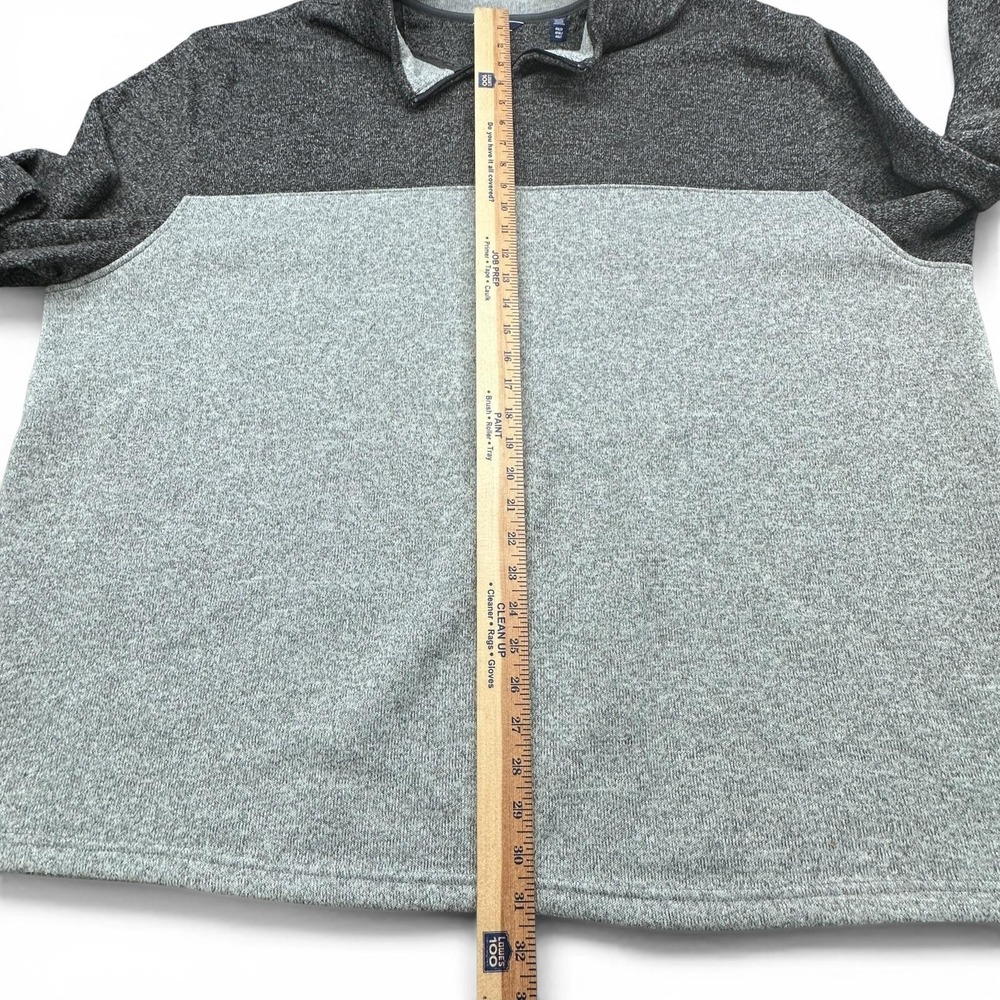 IZOD Sweater Mens 4XLT Gray Pullover 1/4 Zip Mock Neck Knit Long Sleeve Big Tall - Picture 6 of 8